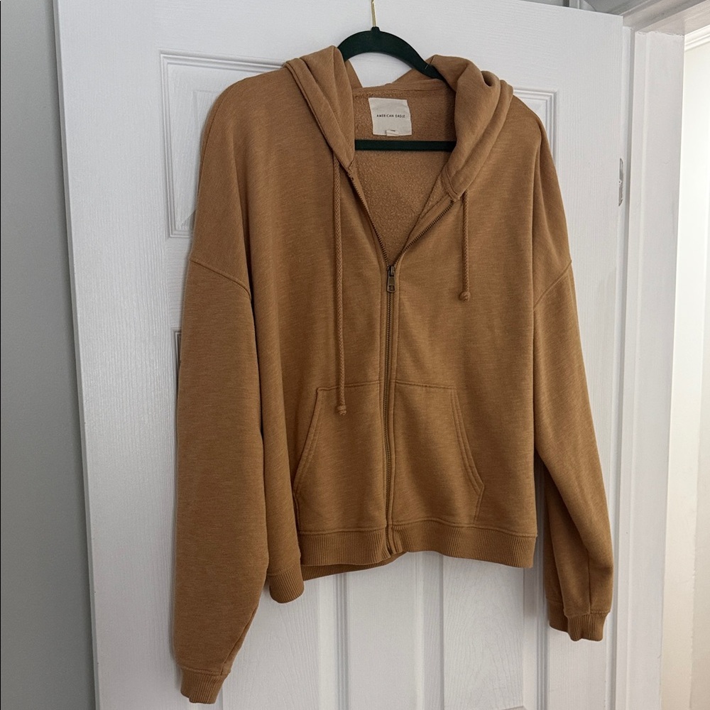 American Eagle Outfitters Camel Zip-Up Hoodie